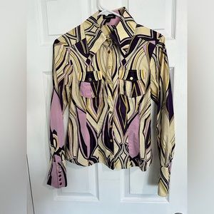 Bebe retro long sleeve button up